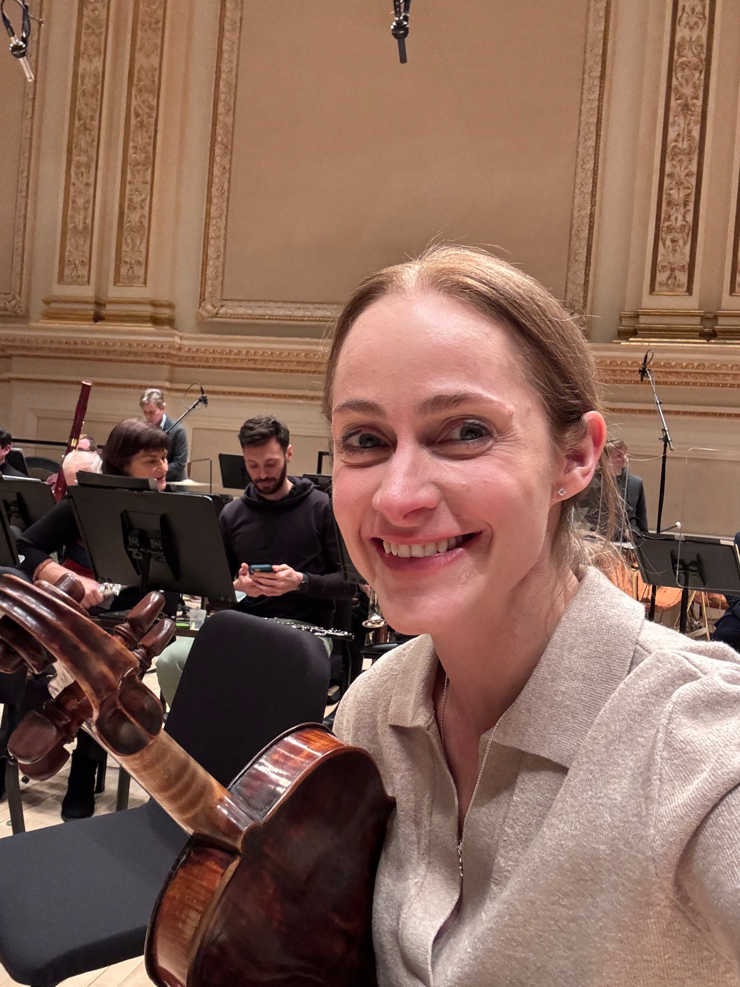 Erina Goldwasser rehearsing at Carnegie Hall