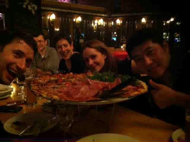 Erina Goldwasser sharing a late dinner with colleagues after a concert
