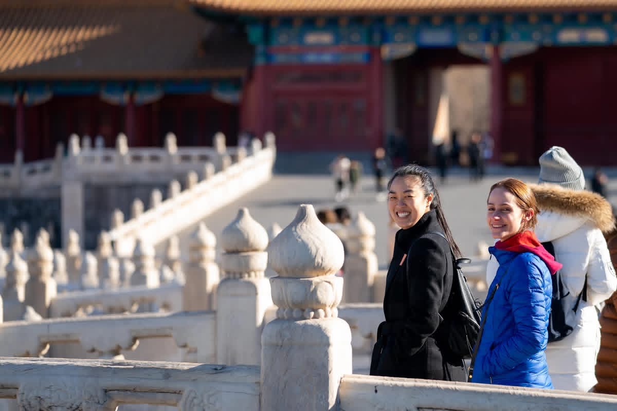 Erina Goldwasser with a colleague on tour in Beijing